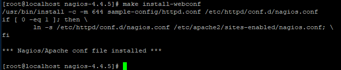 command to install the Apache web server configuration files