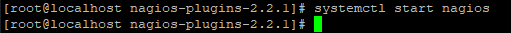 command to start Nagios Service on the server