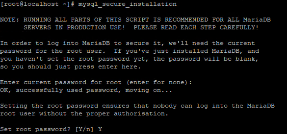 command to secure MariaDB installation 