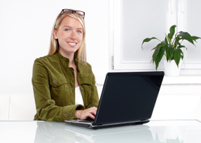Smiling confident businesswoman
